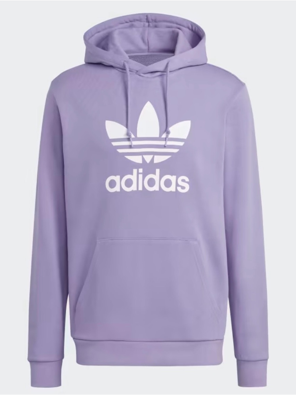 adidas classic Trefoil Pullover Hoodie with White Logo - Lilac Small